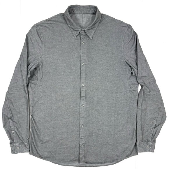 Lululemon Mens Shirt Long Sleeve Button Size XL Oxford Gray Performance Casual - Picture 1 of 10